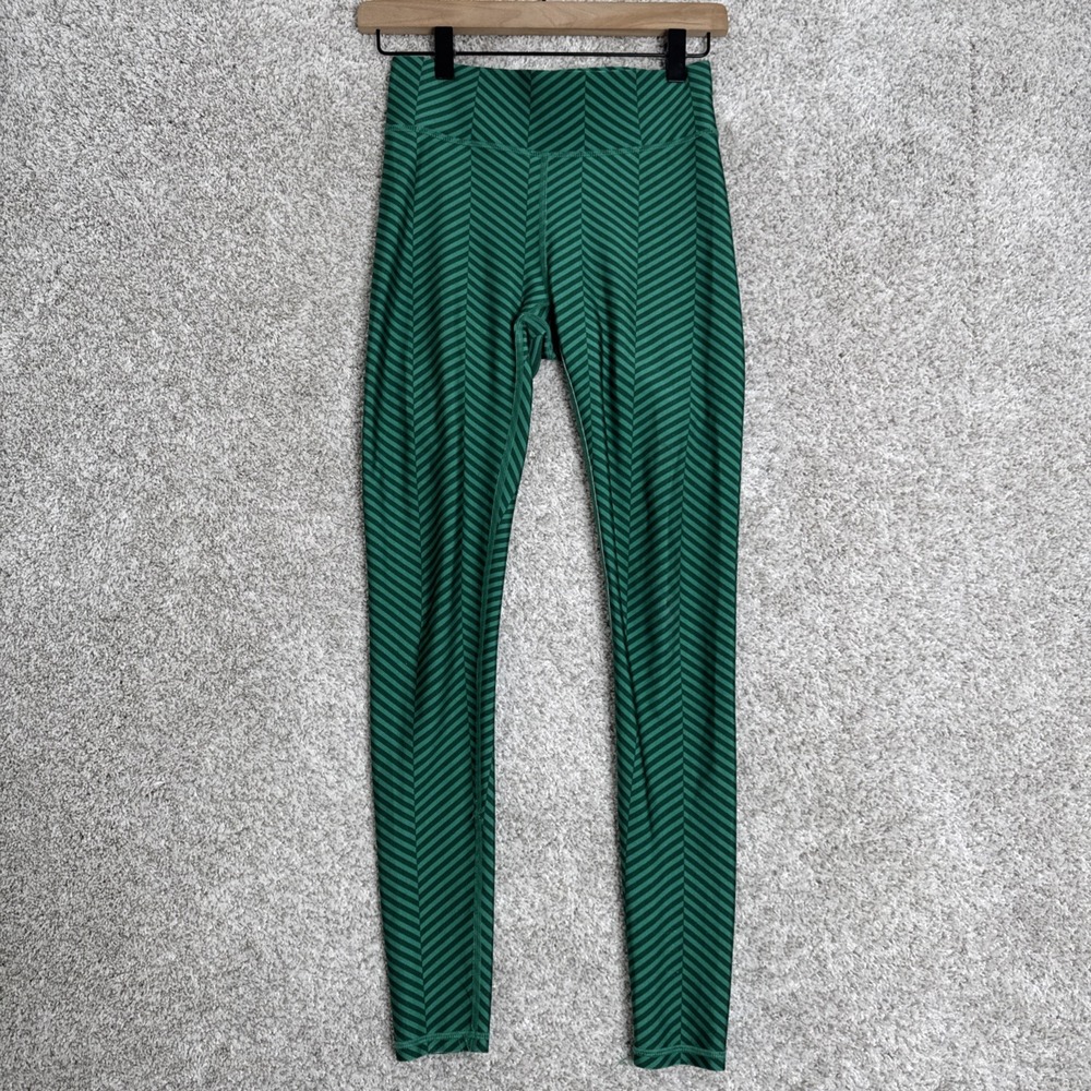 Terez Emerald Chevron Shiny Workout Leggings Women XS St Patty‎ Days